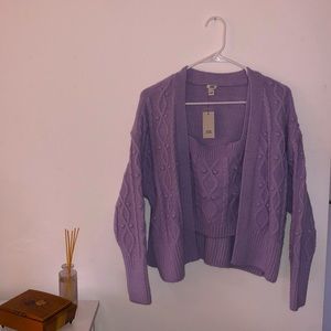 River Island Knit Cardigan/Tank Set Size S (US)